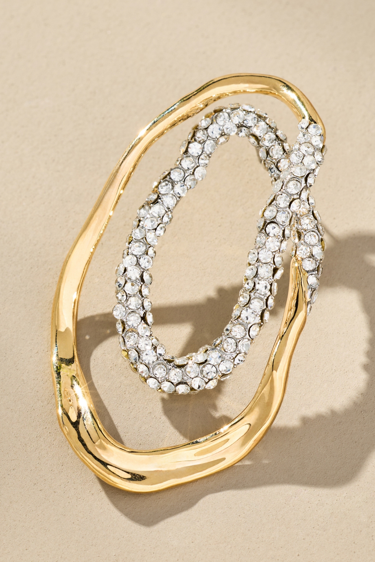 Wavy Mixed Metal Earrings