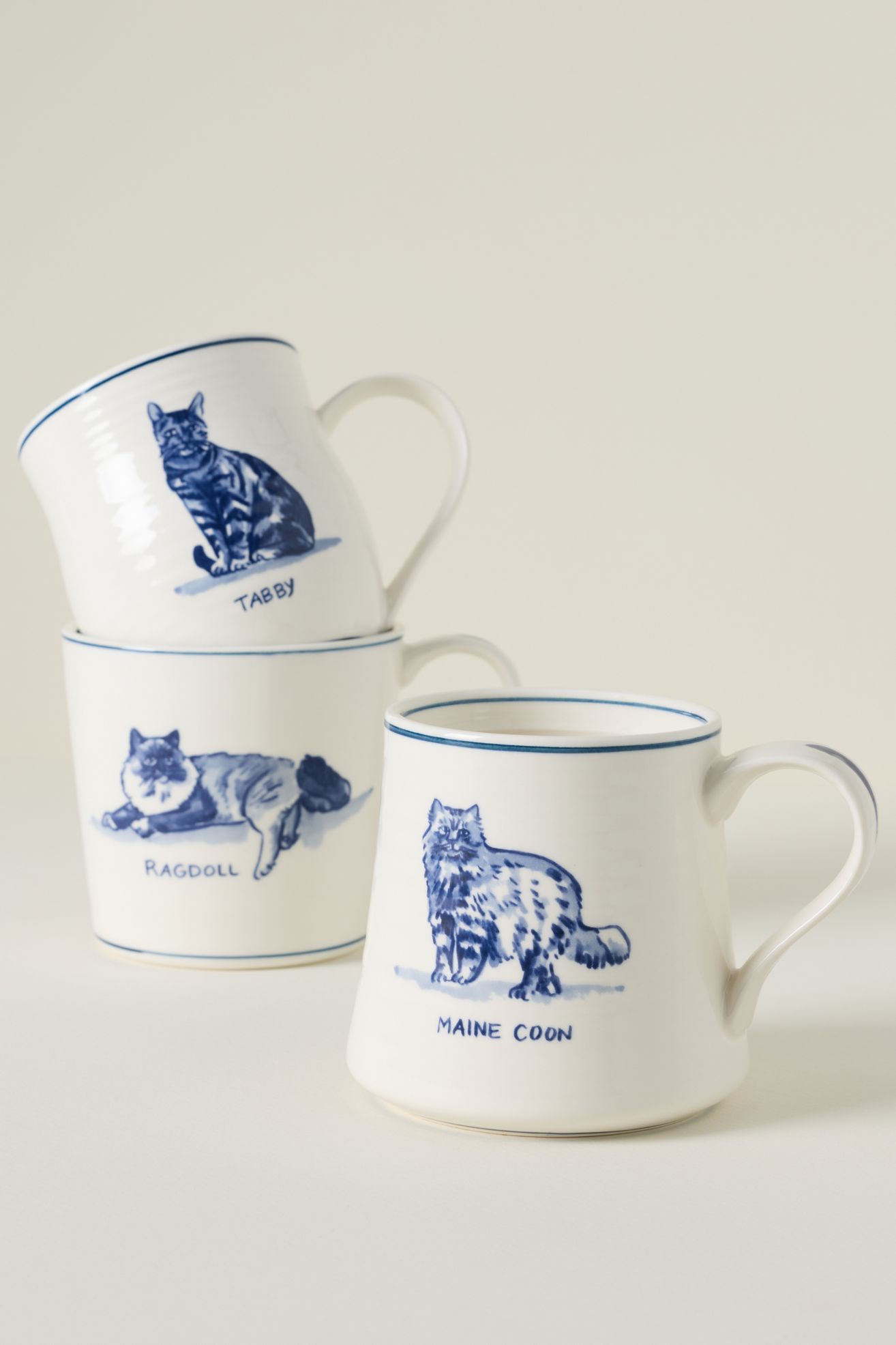 Molly Hatch Stoneware Cat Mugs - Ragdoll, One Size