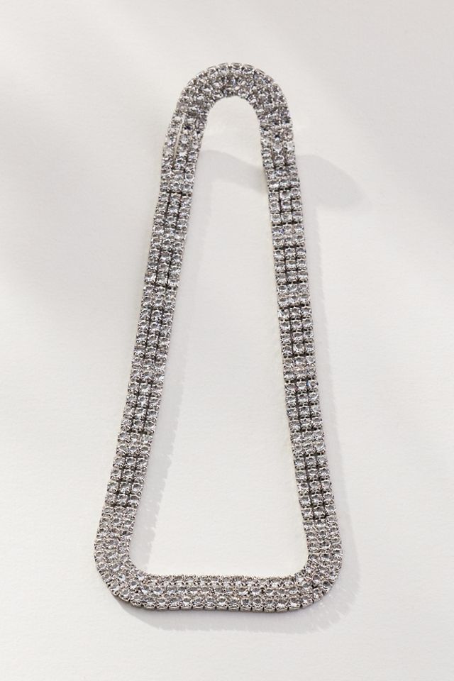 Crystal Oval Hoop Earrings #2