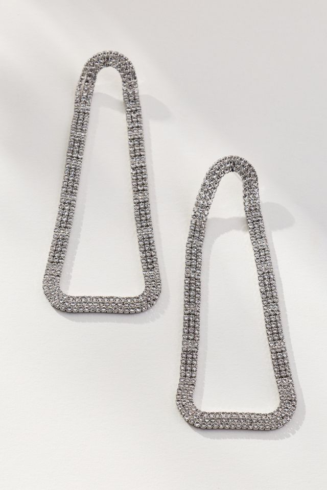 Crystal Oval Hoop Earrings #1