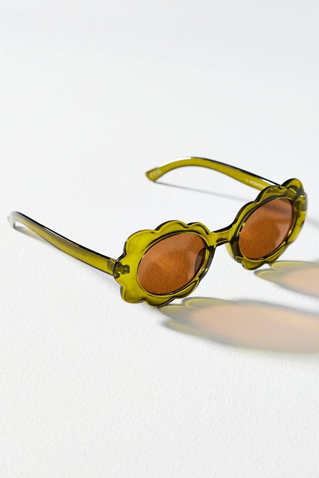 NWT Anthropologie Scallop Frame Oval Sunglasses Scalloped Oval Sunglasses | Anthropologie main image 3