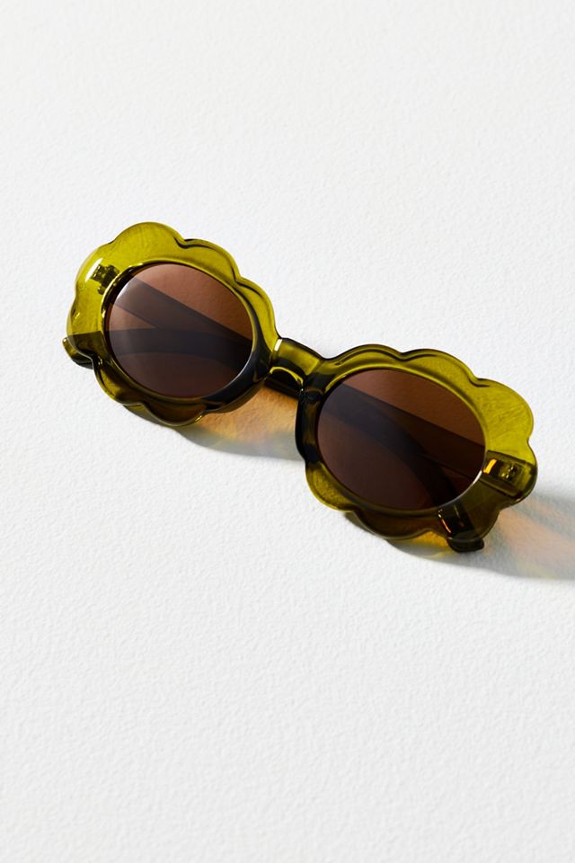 Scalloped Oval Sunglasses | Anthropologie