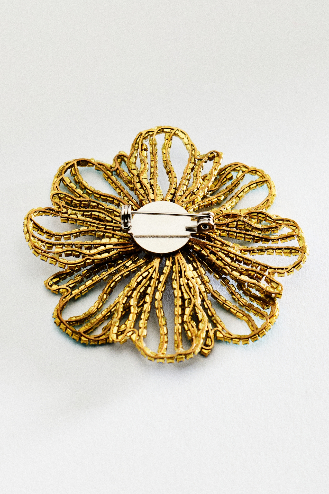 Rhinestone Floral Brooch