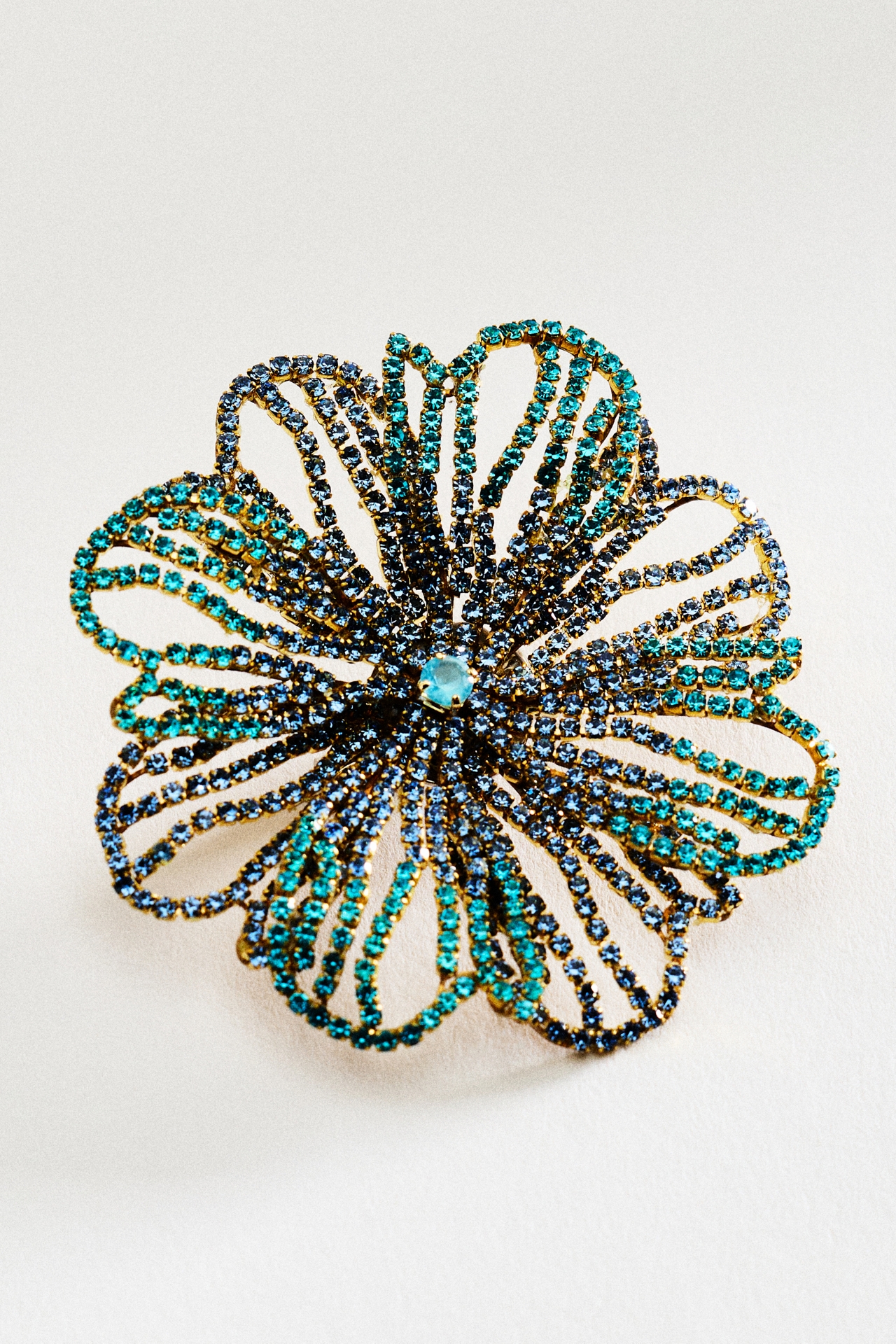 Rhinestone Floral Brooch