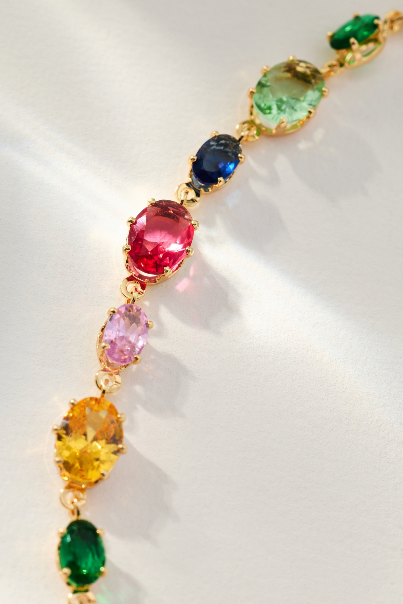 Rainbow Stone Lariat Necklace