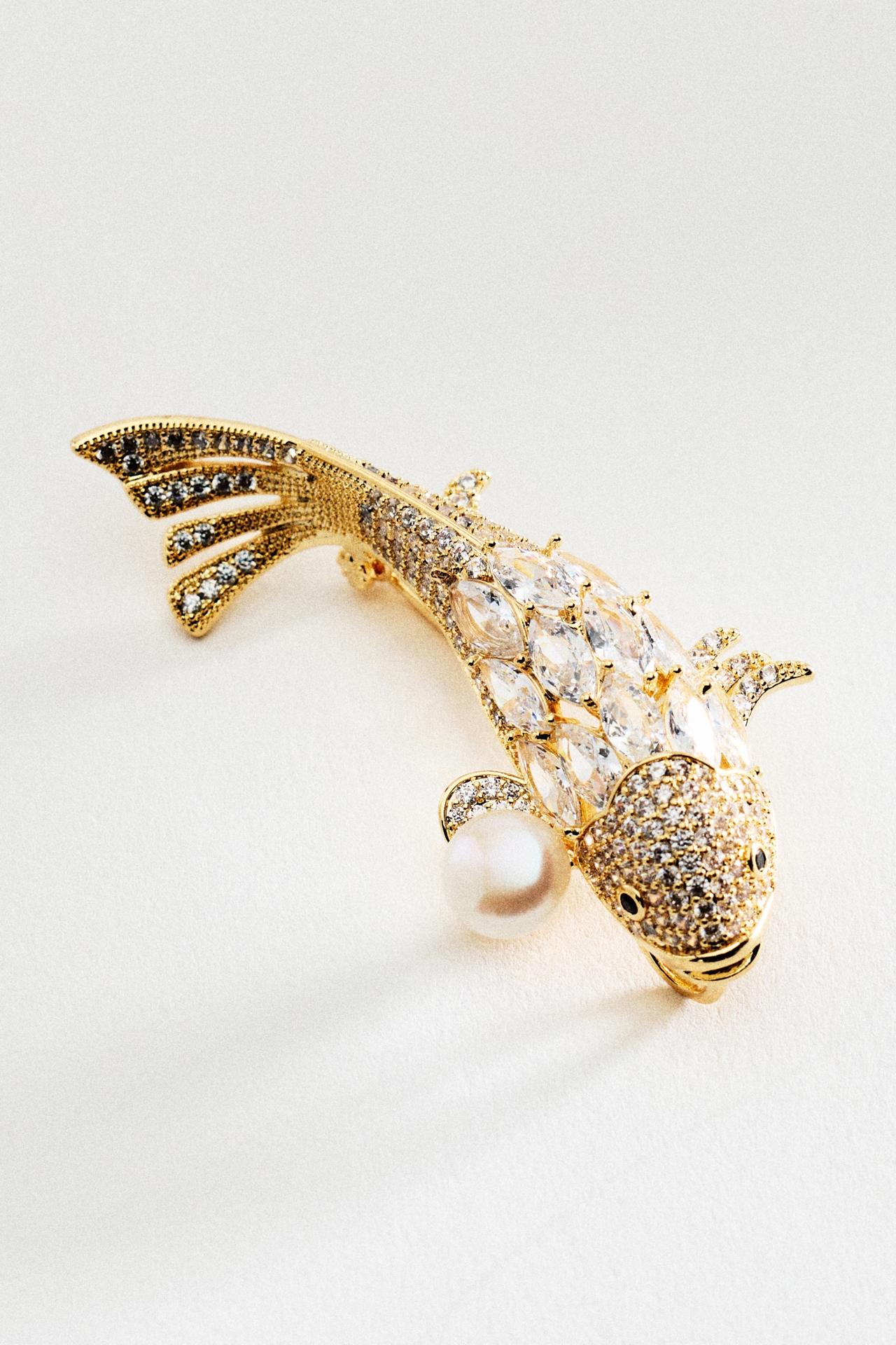 Crystal Koi Fish Brooch
