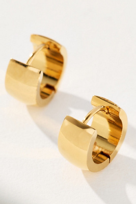 By Anthropologie Water-resistant Thick Huggie Hoop Earrings In Gold