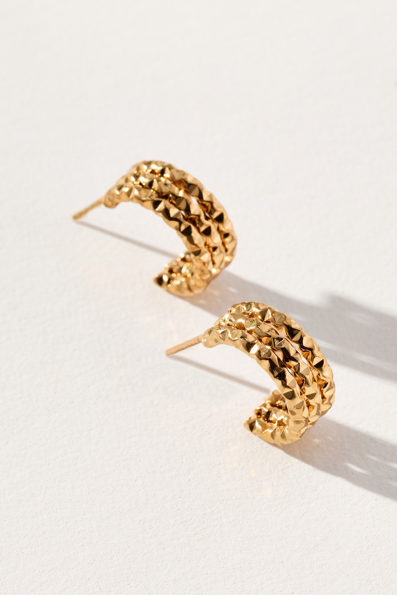 Water-Resistant Textured Hoop Earrings