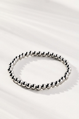 By Anthropologie Water-resistant Beaded Stretch Bracelet In Metallic