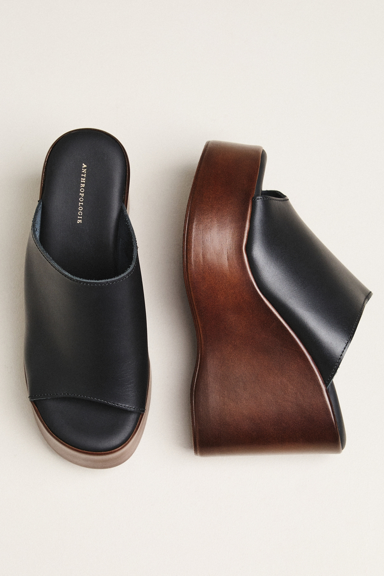 By Anthropologie Wooden Platform Wedge Sandals