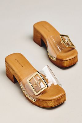 Jelly Wooden Platform Sandals