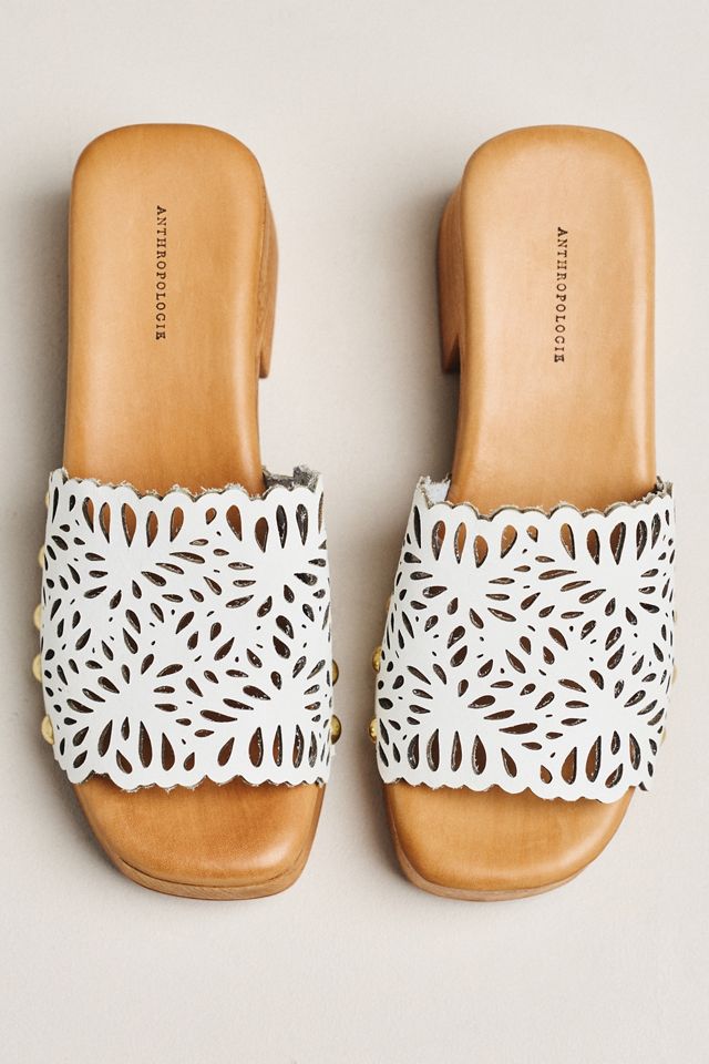 By Anthropologie Scalloped Cutout Platform Sandals #1