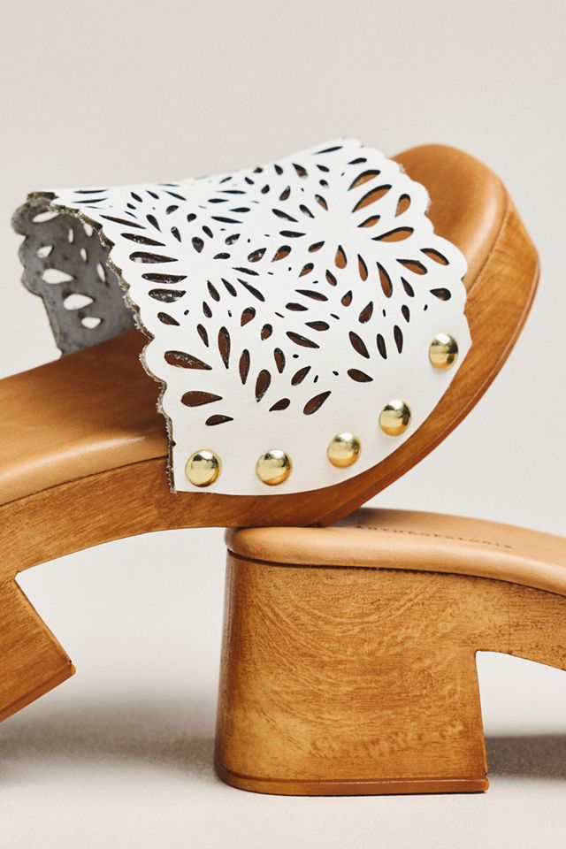 By Anthropologie Scalloped Cutout Platform Sandals #2