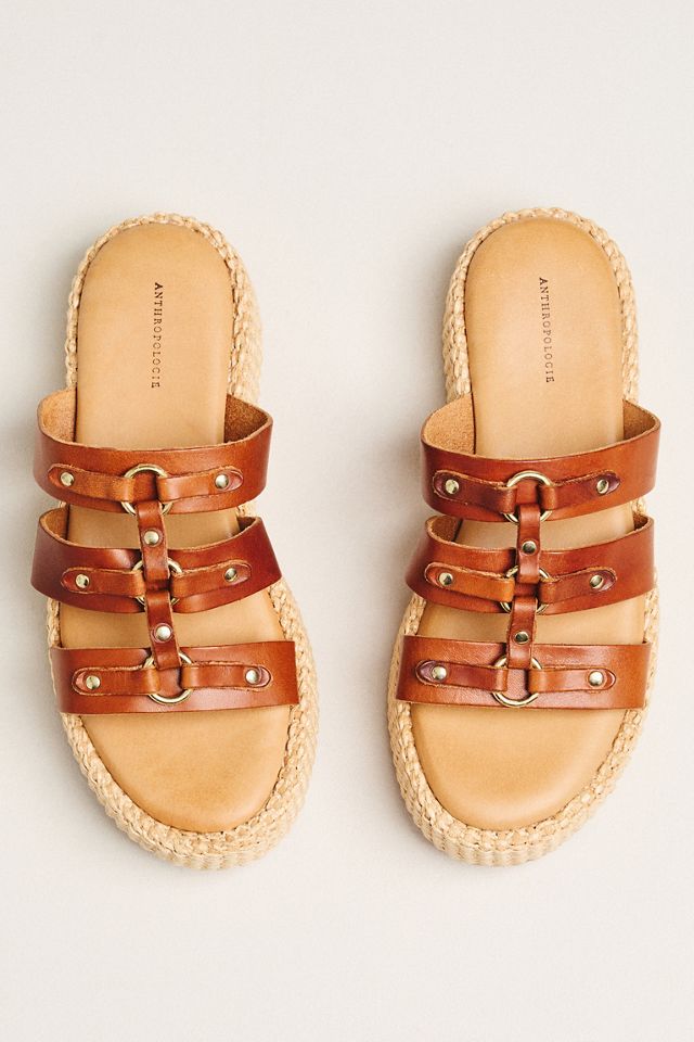 By Anthropologie Studded Multi-Strap Slide Sandals #2