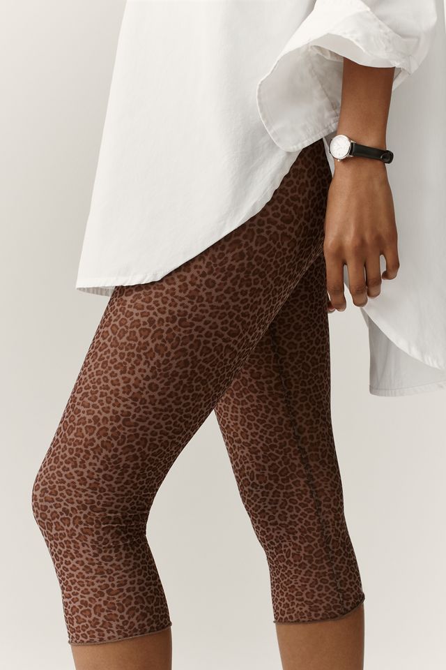 By Anthropologie Animal Print Sheer Capris #1