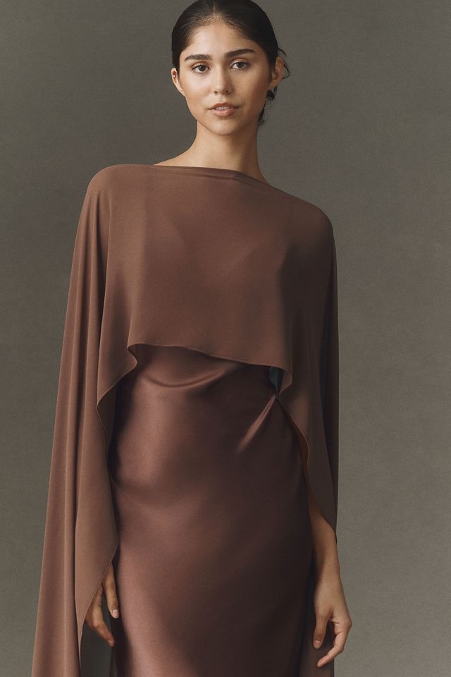 BHLDN Chiffon Cape Maxi Dress #2