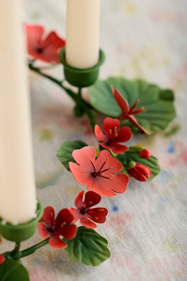 Geranium Centerpiece Taper Holder #1