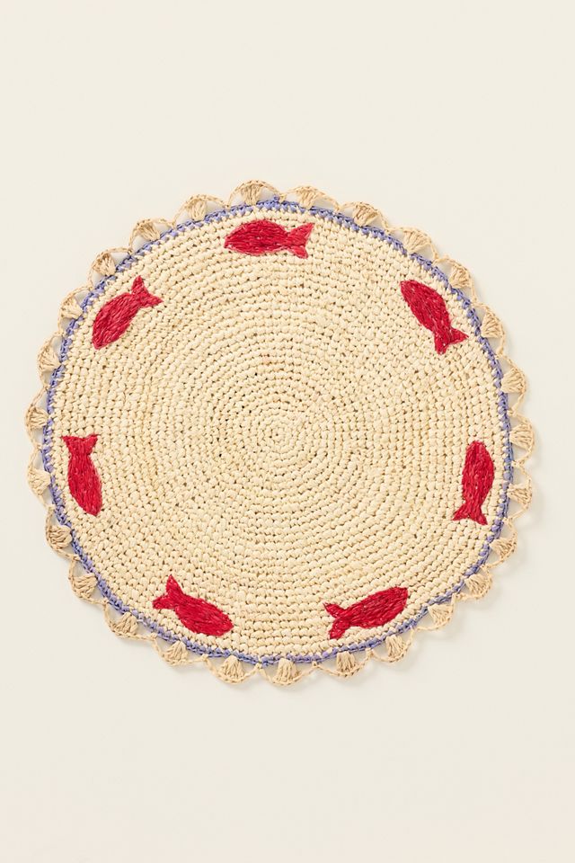 Payton James Gummy Fish Raffia Placemat #1