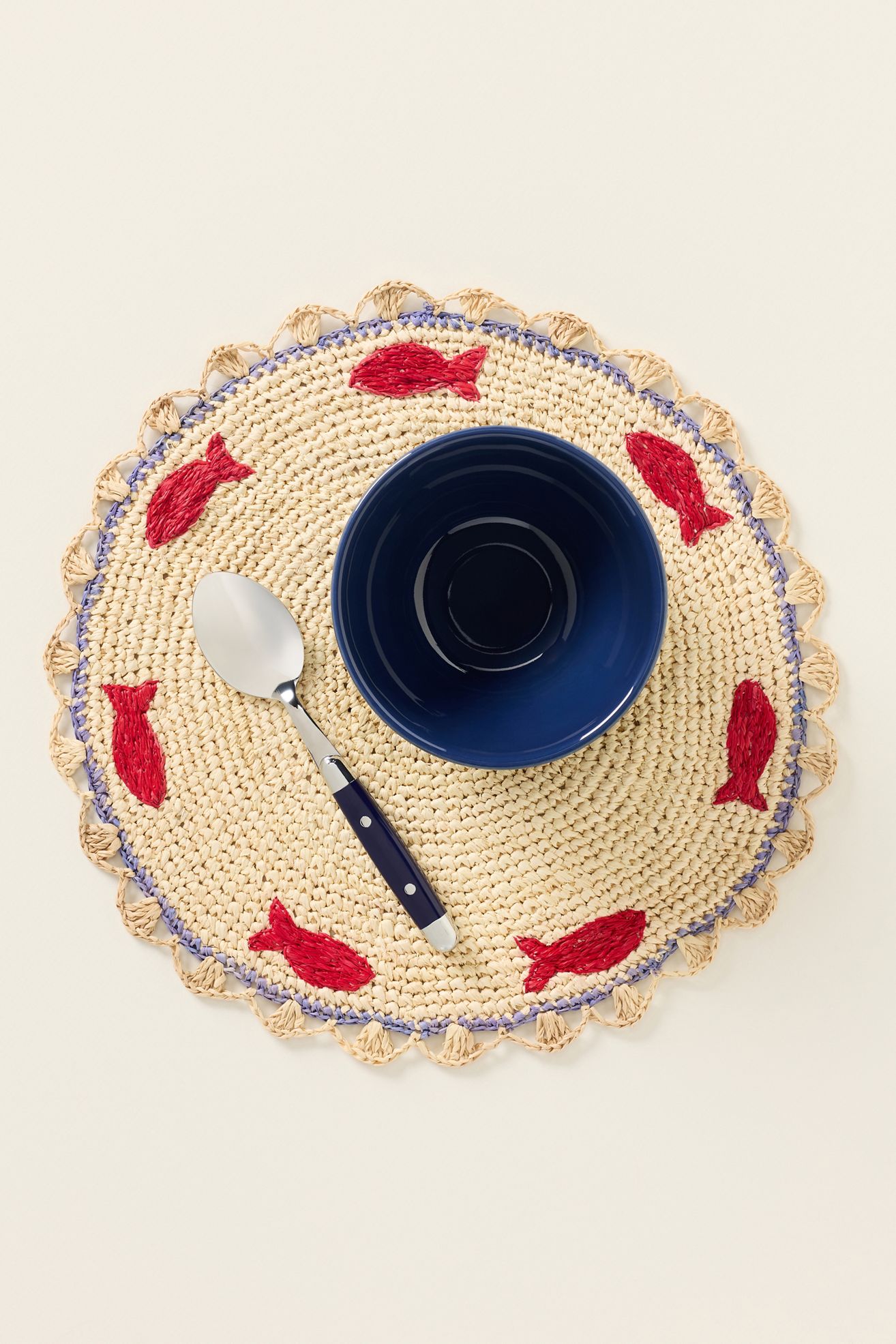 Payton James Gummy Fish Raffia Placemat