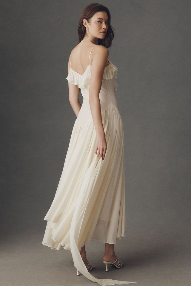 De La Vali Harmattan Basque-Waist Scarf Maxi Dress | Anthropologie
