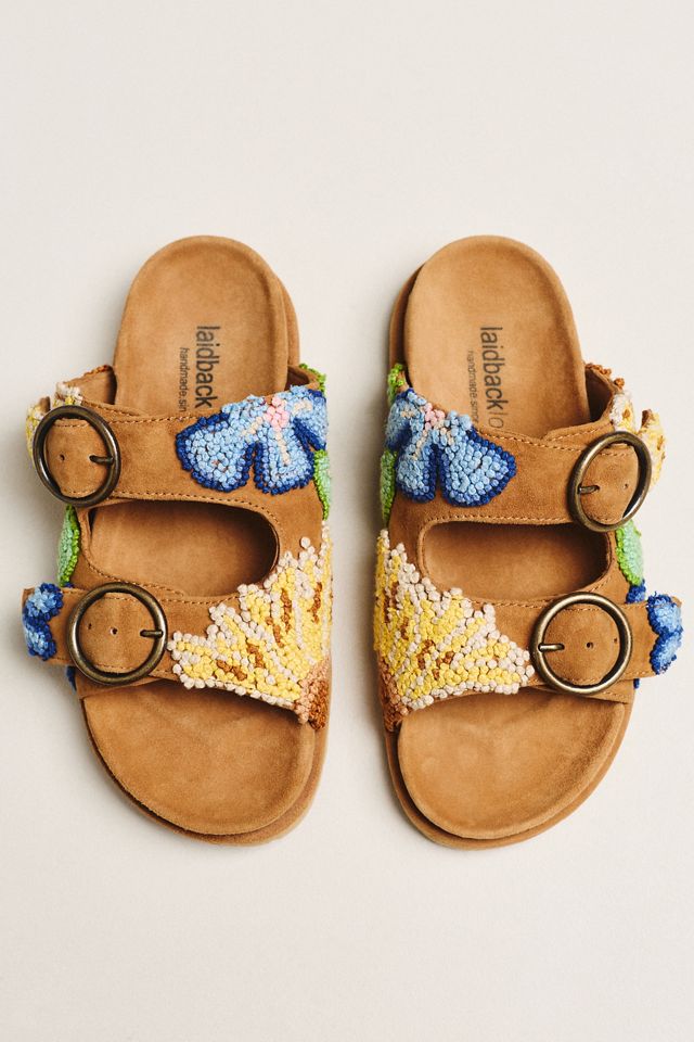 Laidback London Clay French Knot Buckle Slide Sandals #1