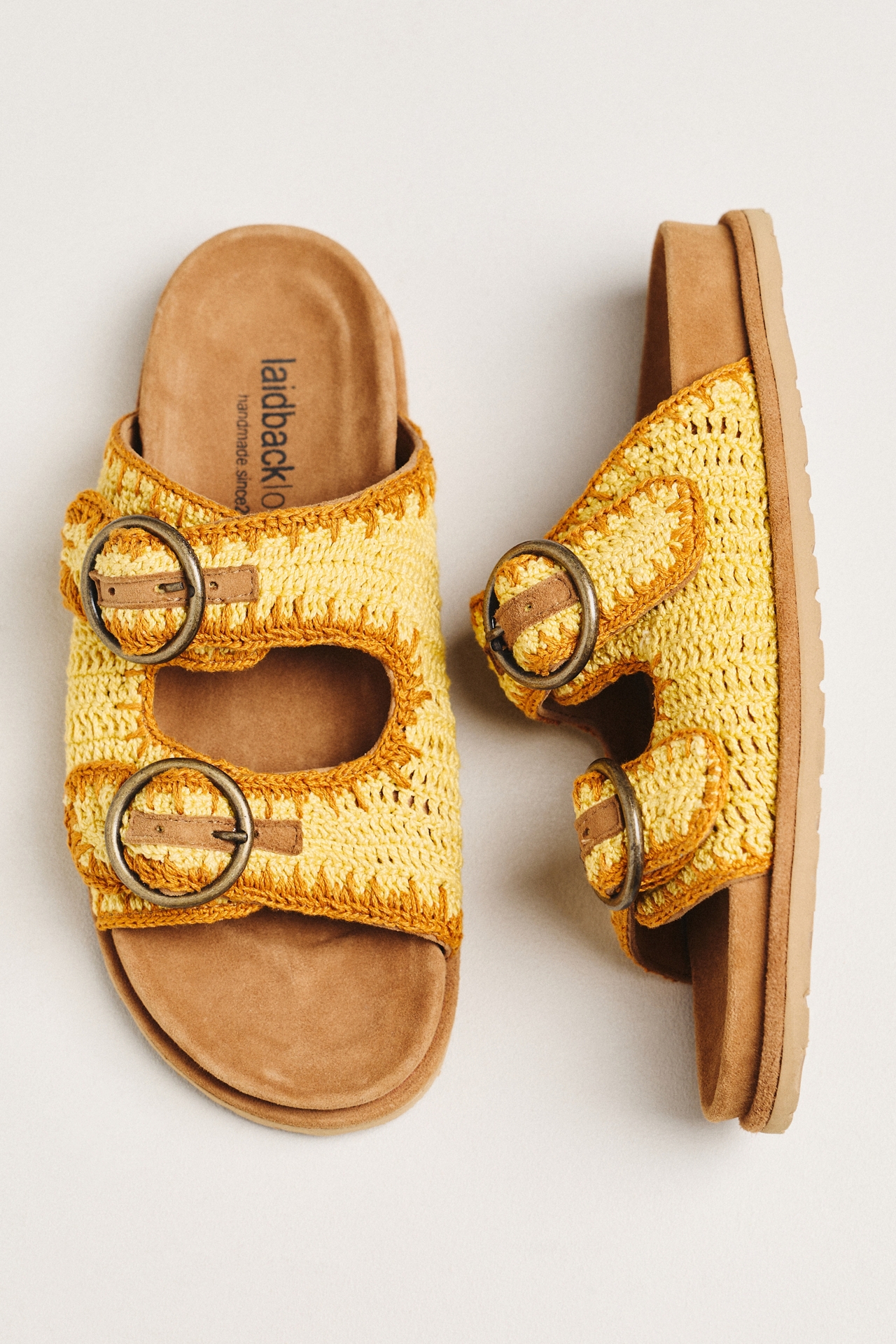 Laidback London Woven Buckle Slide Sandals