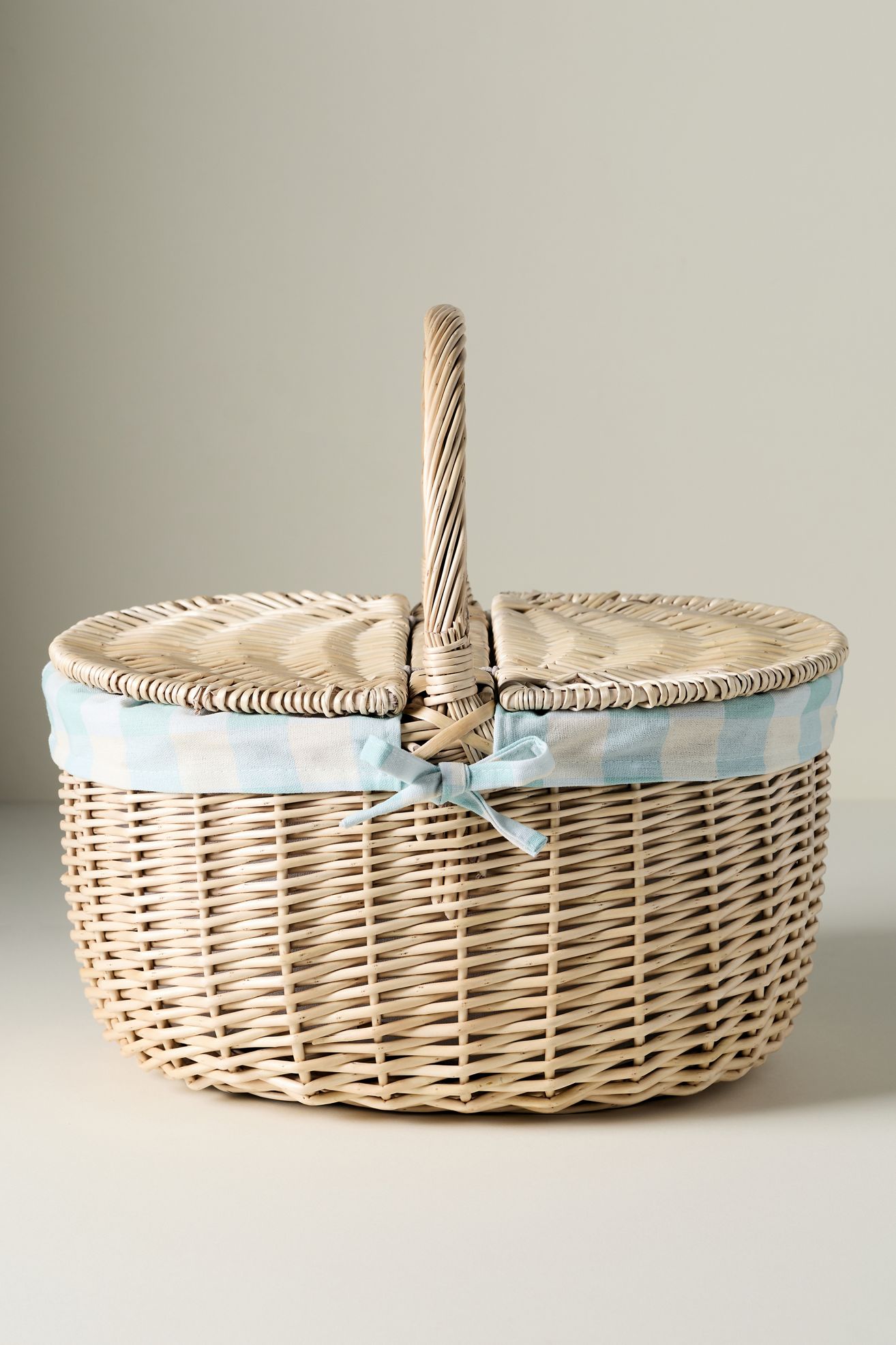 Country Woven Picnic Basket - Mint, One Size