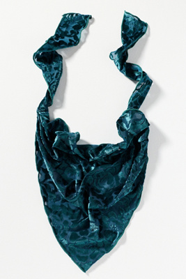 By Anthropologie Burnout Velvet Hair Scarf In Blue