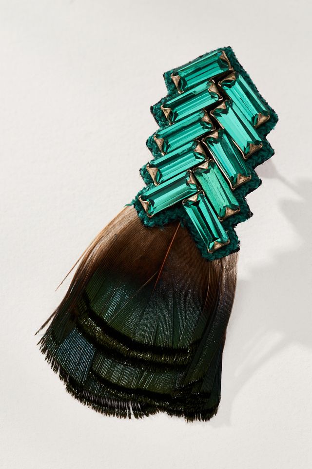 Suzanna Dai Bengal Chevron Feather Earrings #1