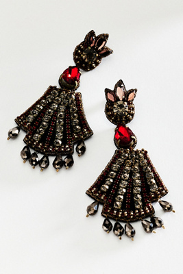 Suzanna Dai Weimar Large Drop Earrings In Red