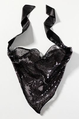 By Anthropologie Sequin Hair Scarf In Black