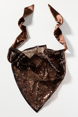 By Anthropologie Sequin Hair Scarf In Brown