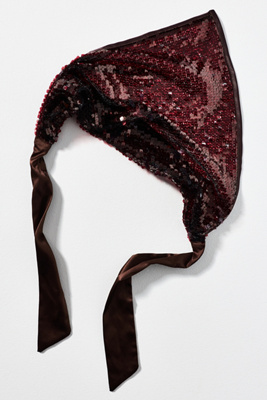 By Anthropologie Sequin Hair Scarf In Purple