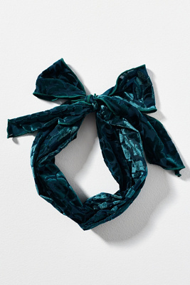 By Anthropologie Burnout Velvet Tie-back Headband In Blue