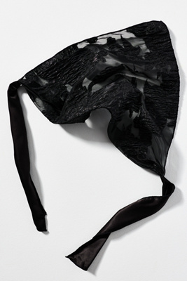 By Anthropologie Sheer Metallic Floral Hair Scarf In Black