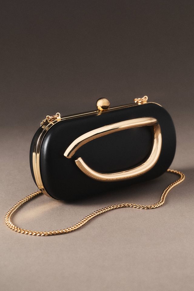 By Anthropologie Weddings Gold Accent Clutch #1