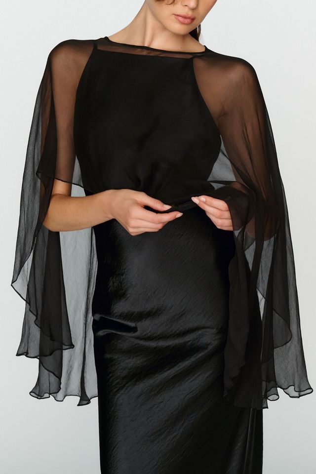 Geisha Designs High-Low Sheer Cape #4