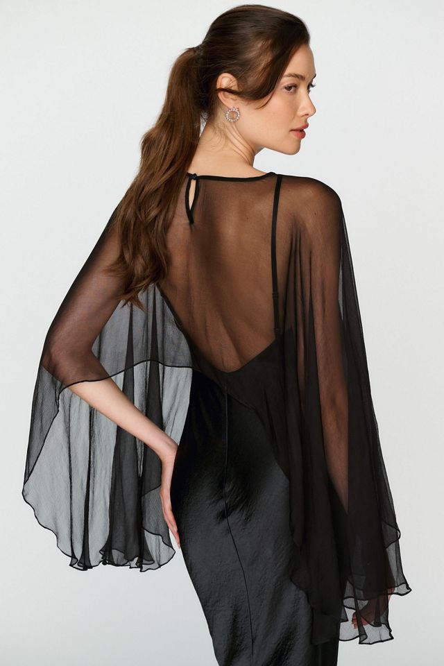 Geisha Designs High-Low Sheer Cape #5