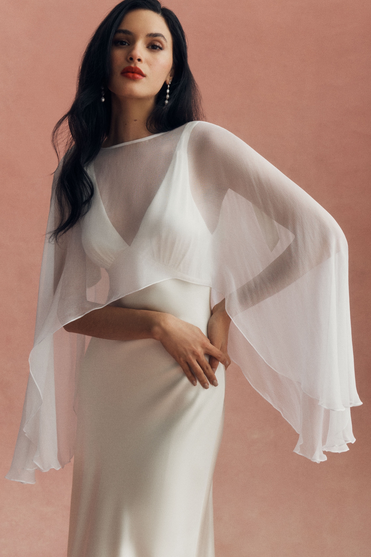 Geisha Designs High-Low Sheer Cape