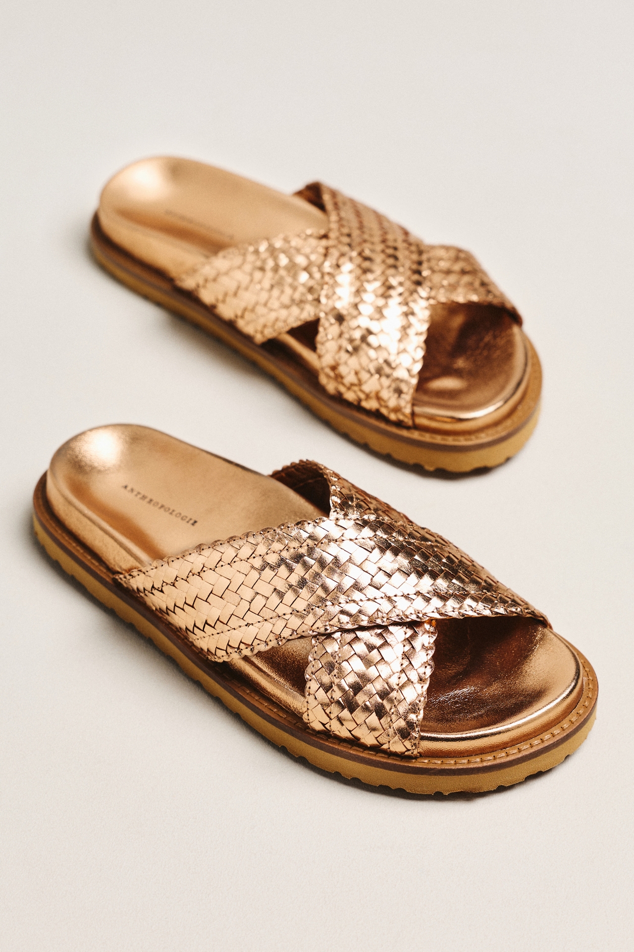 Cross-Strap Slide Sandals