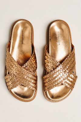 Cross-Strap Slide Sandals