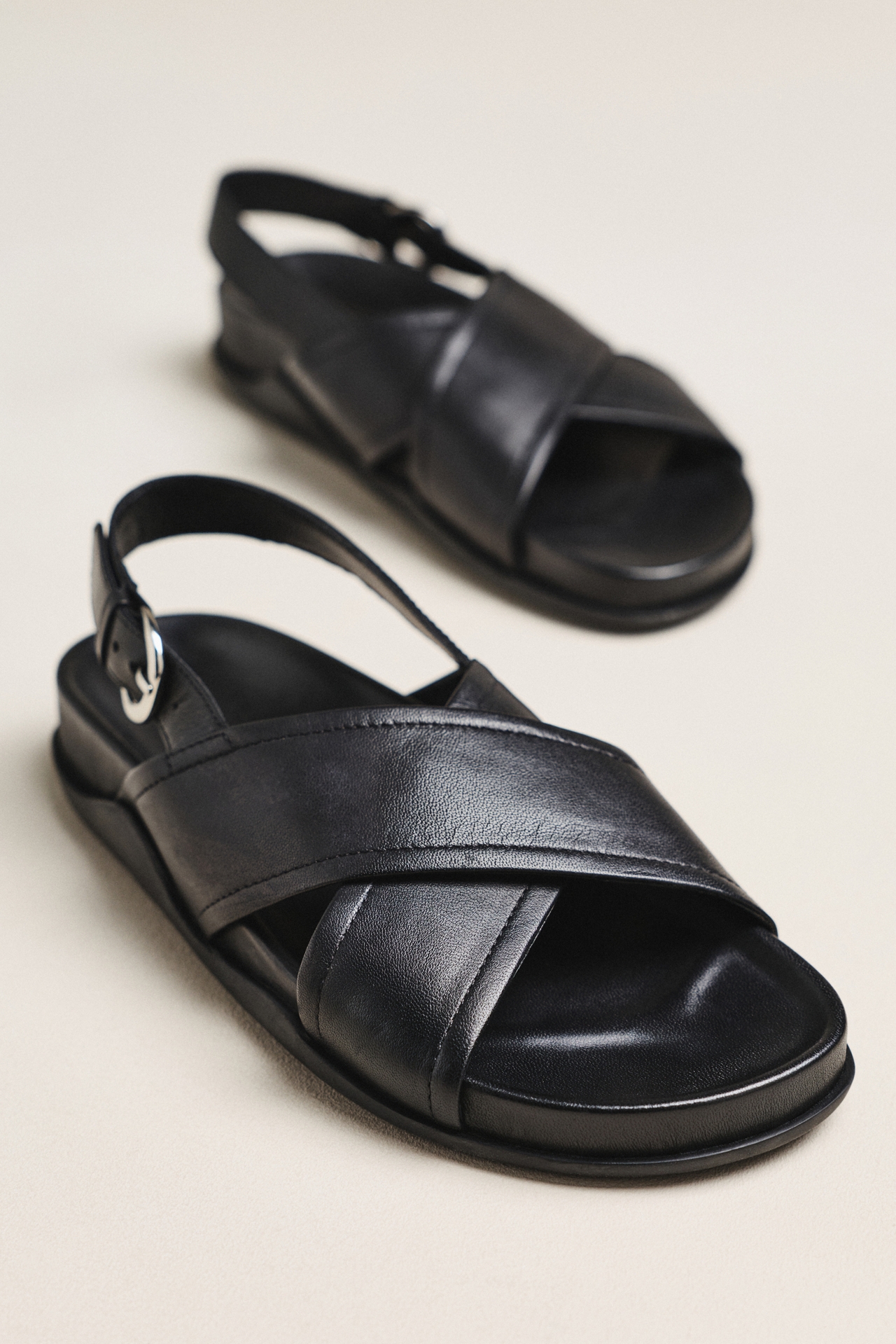 Cross-Strap Slingback Sandals