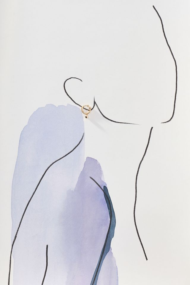 By Adina Eden Lab Grown Diamond Dangling Bezel Heart Huggie Earrings #1