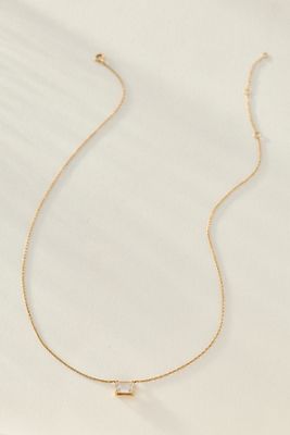 By Adina Eden Lab Grown Diamond Emerald Bezel Necklace