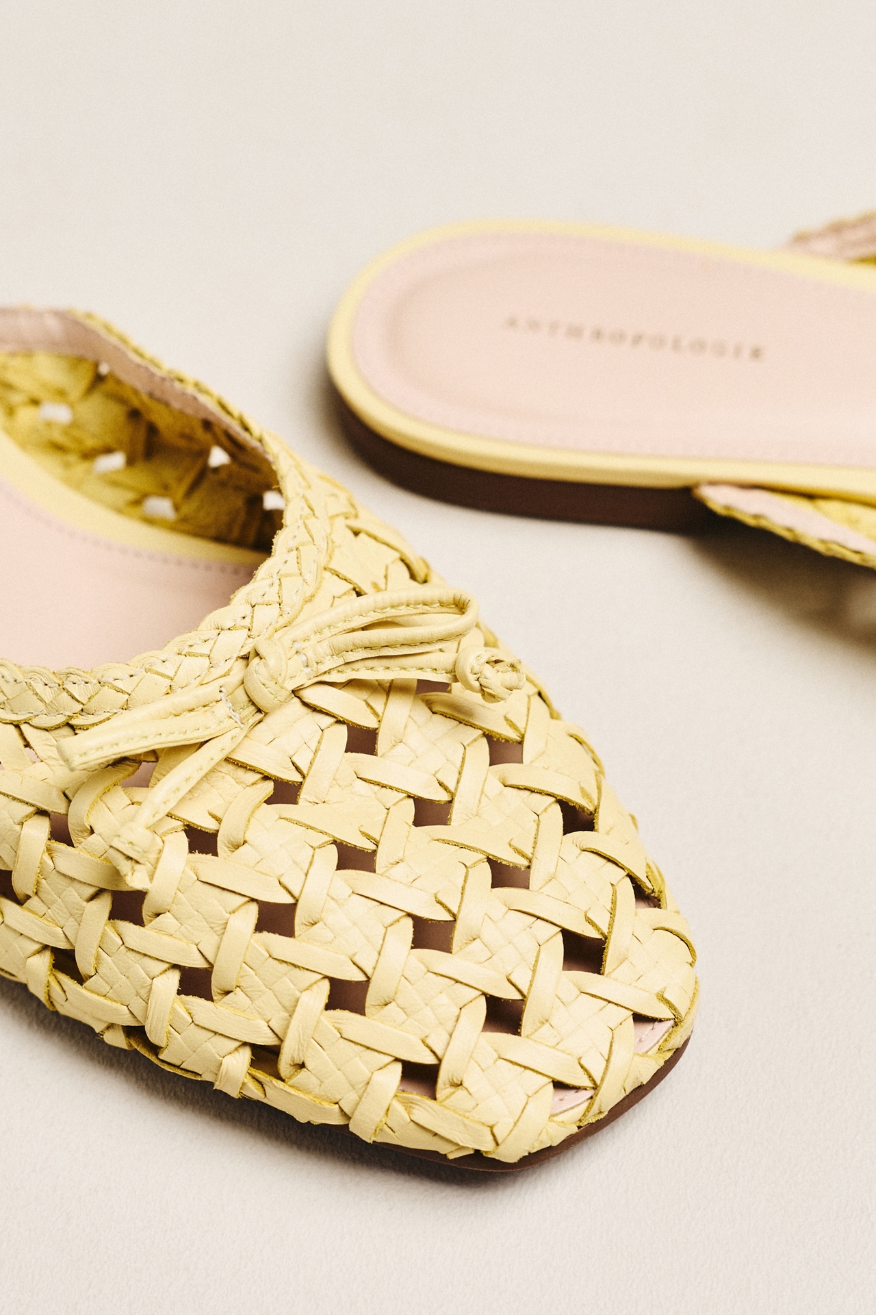 By Anthropologie Woven Leather Mules