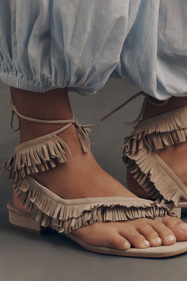 By Anthropologie Fringe Sandals #2