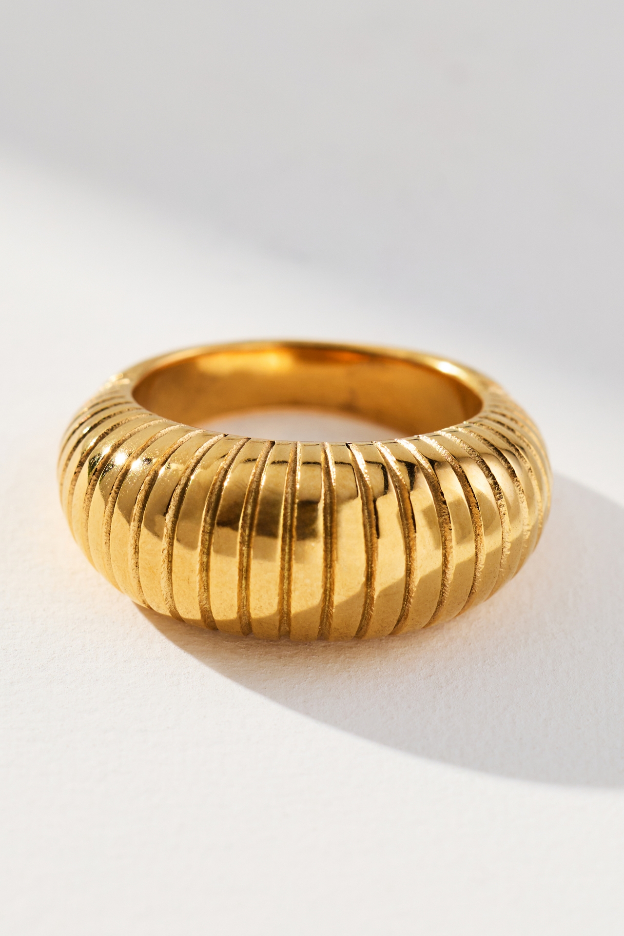 Water-Resistant Textured Band Ring