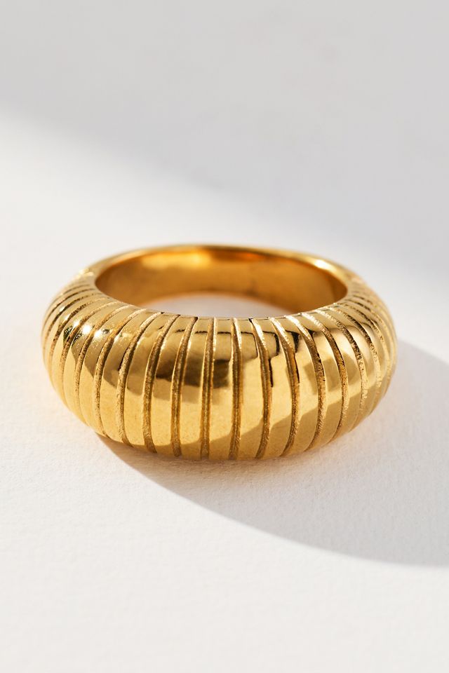 Water-Resistant Textured Band Ring #1