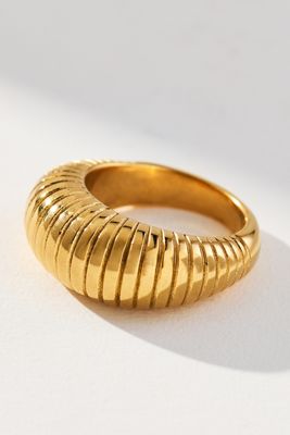 Water-Resistant Textured Band Ring