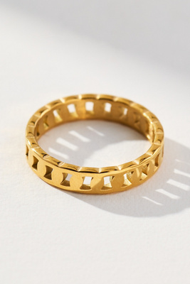 By Anthropologie Delicate Linked Ring In Gold